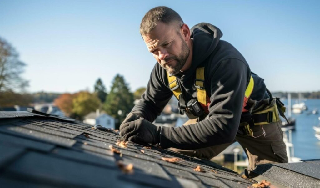 Hobart roofing experts working on tiled roof